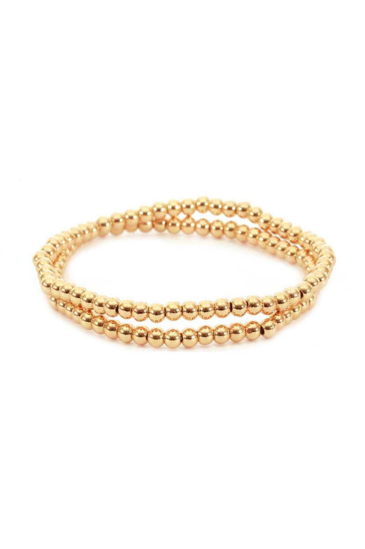 Basic 2 Layered Ball Chain Metal Bracelet - Absolute Fashion 2020