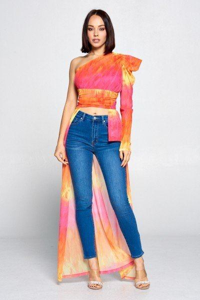 Tie Dye One Shoulder Top - Absolute Fashion 2020