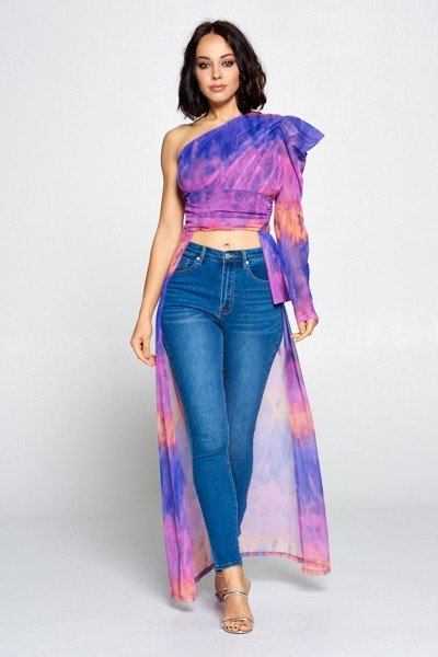 Tie Dye One Shoulder Top - Absolute Fashion 2020