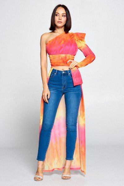 Tie Dye One Shoulder Top - Absolute Fashion 2020