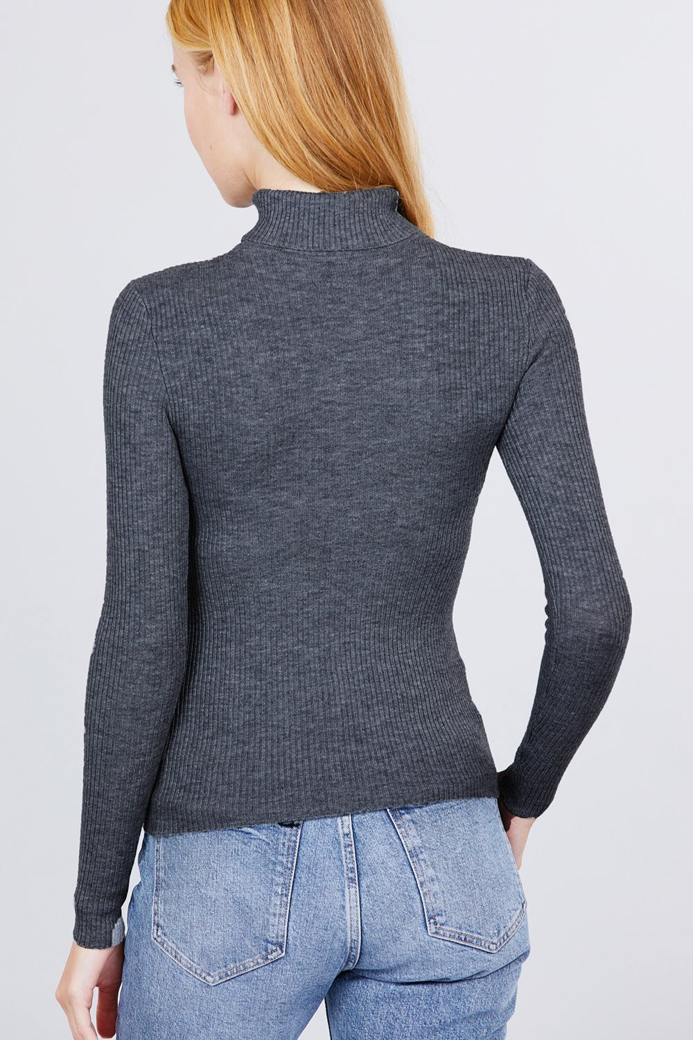 Turtle Neck Viscose Rib Sweater - Absolute Fashion 2020