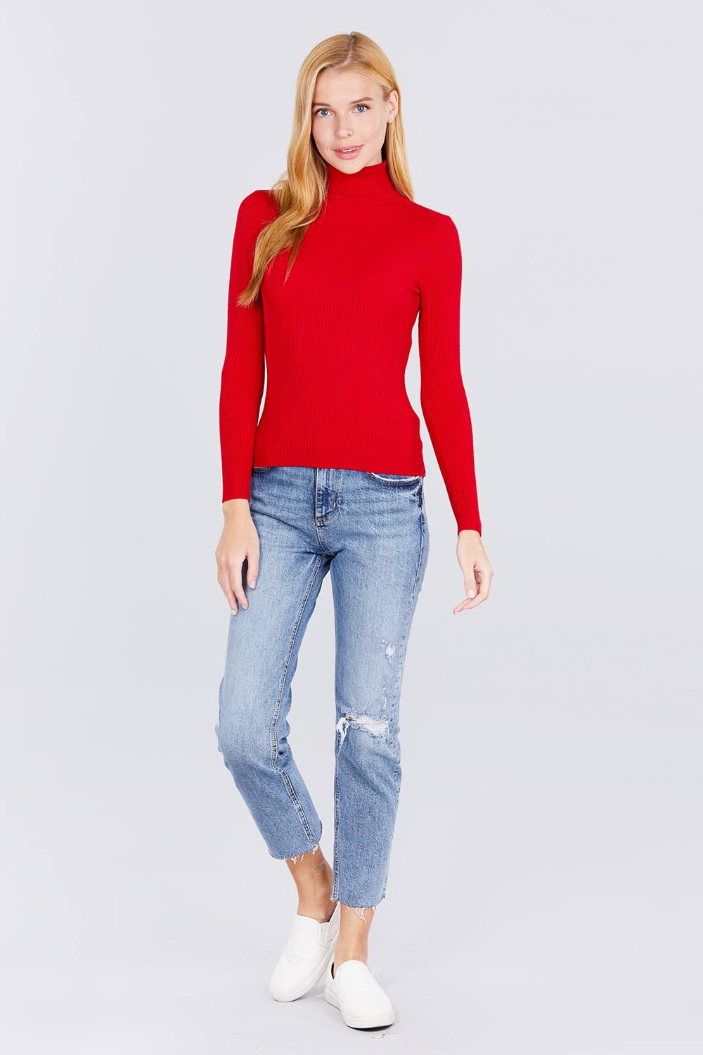 Turtle Neck Viscose Rib Sweater - Absolute Fashion 2020
