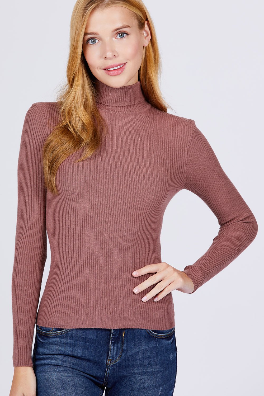 Turtle Neck Viscose Rib Sweater - Absolute Fashion 2020