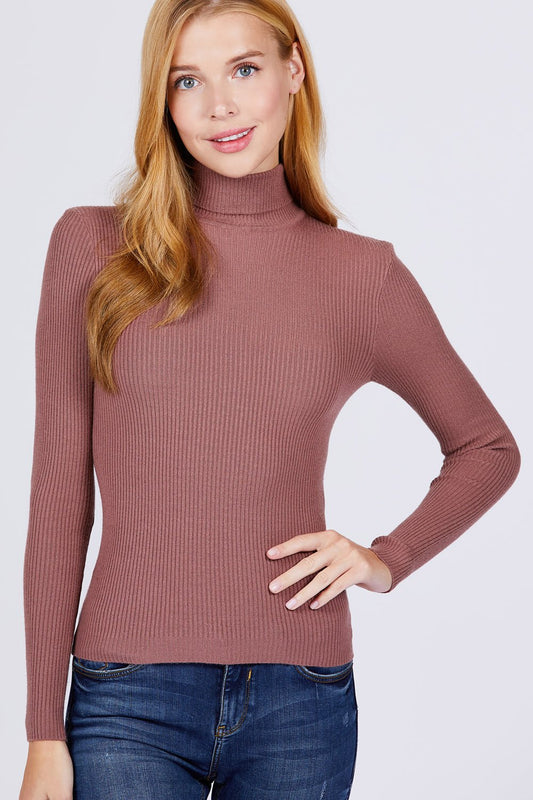 Turtle Neck Viscose Rib Sweater - Absolute Fashion 2020