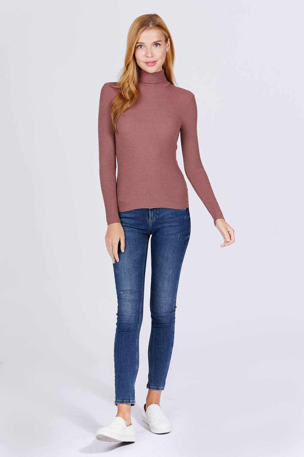 Turtle Neck Viscose Rib Sweater - Absolute Fashion 2020