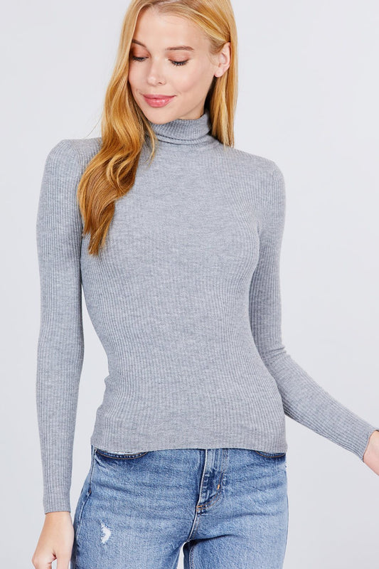 Turtle Neck Viscose Rib Sweater - Absolute Fashion 2020