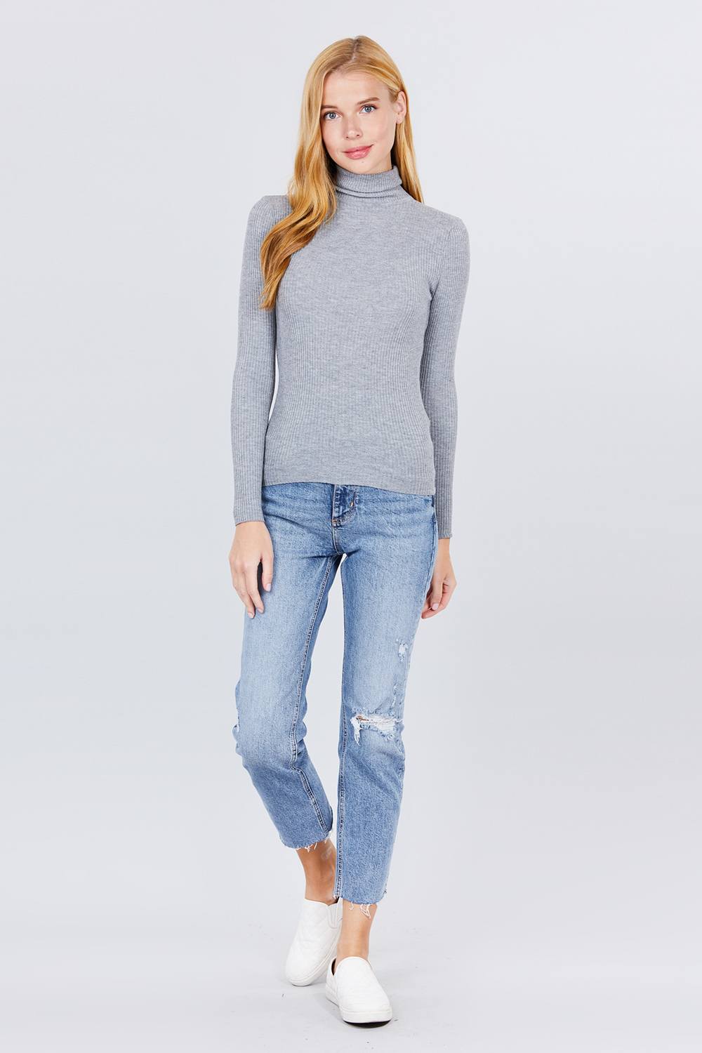 Turtle Neck Viscose Rib Sweater - Absolute Fashion 2020