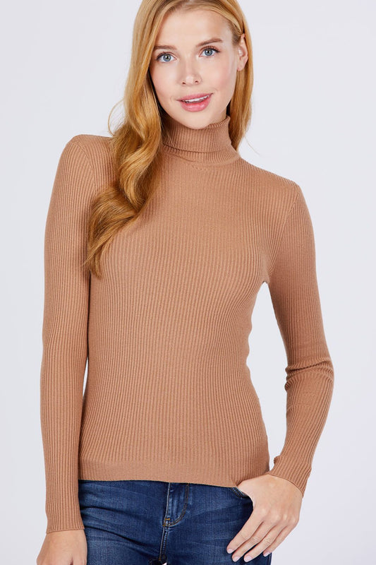 Turtle Neck Viscose Rib Sweater - Absolute Fashion 2020