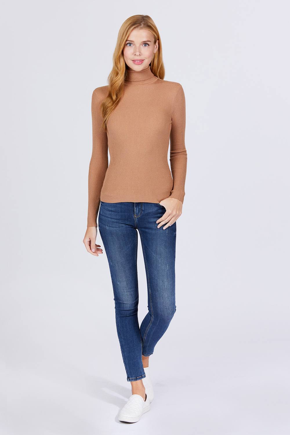 Turtle Neck Viscose Rib Sweater - Absolute Fashion 2020