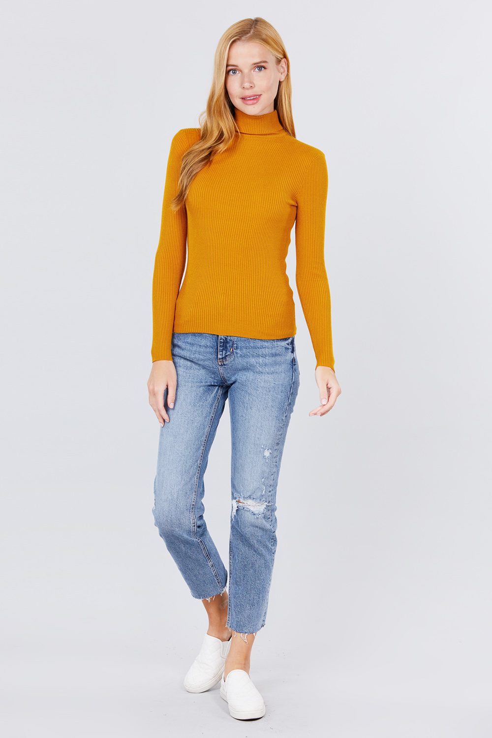 Turtle Neck Viscose Rib Sweater - Absolute Fashion 2020