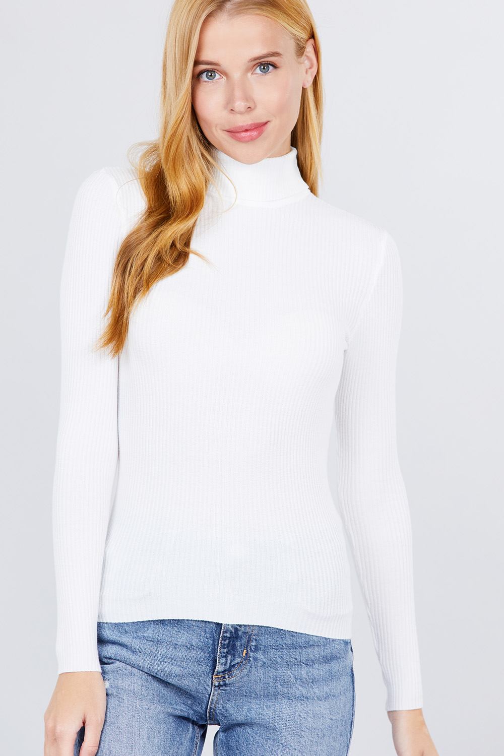 Turtle Neck Viscose Rib Sweater - Absolute Fashion 2020