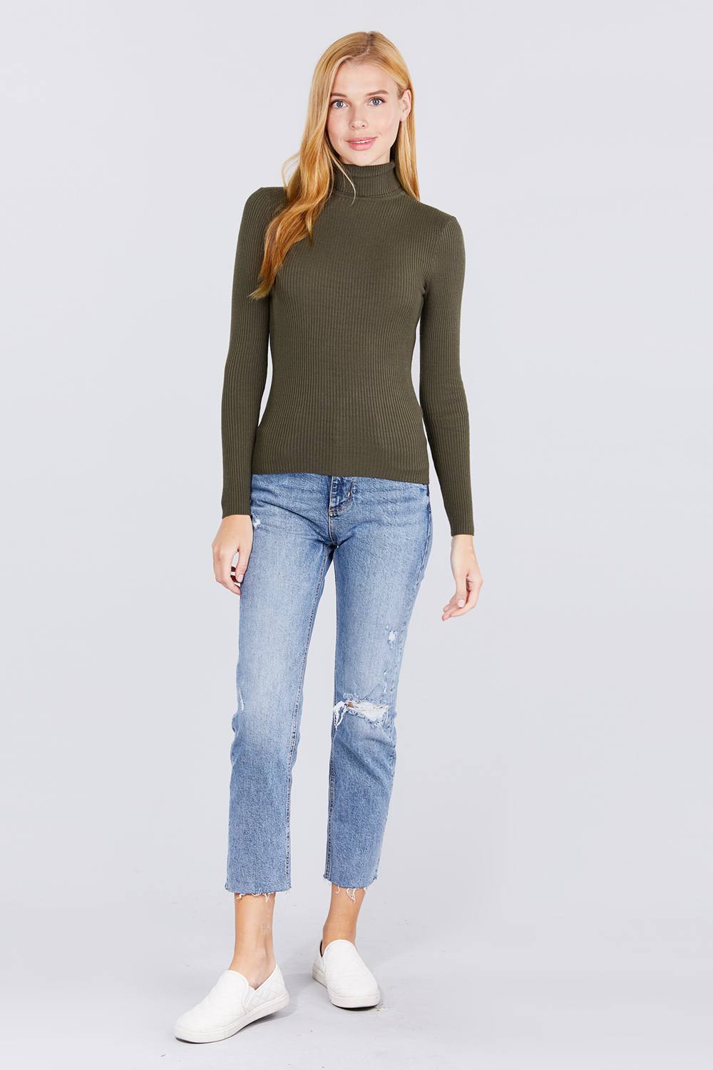 Turtle Neck Viscose Rib Sweater - Absolute Fashion 2020