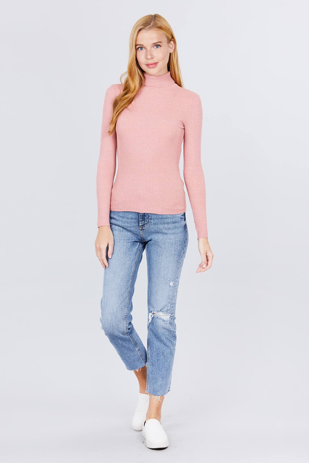 Turtle Neck Viscose Rib Sweater - Absolute Fashion 2020