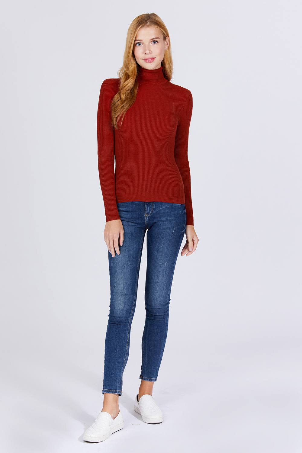 Turtle Neck Viscose Rib Sweater - Absolute Fashion 2020