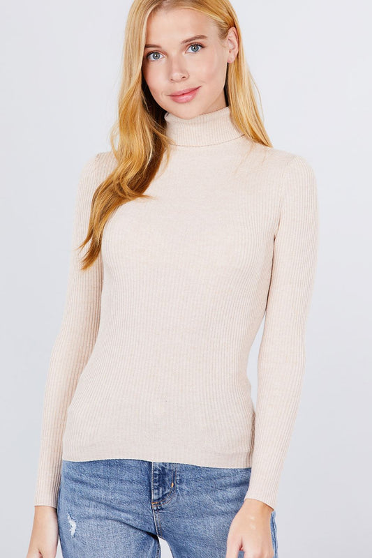 Turtle Neck Viscose Rib Sweater - Absolute Fashion 2020