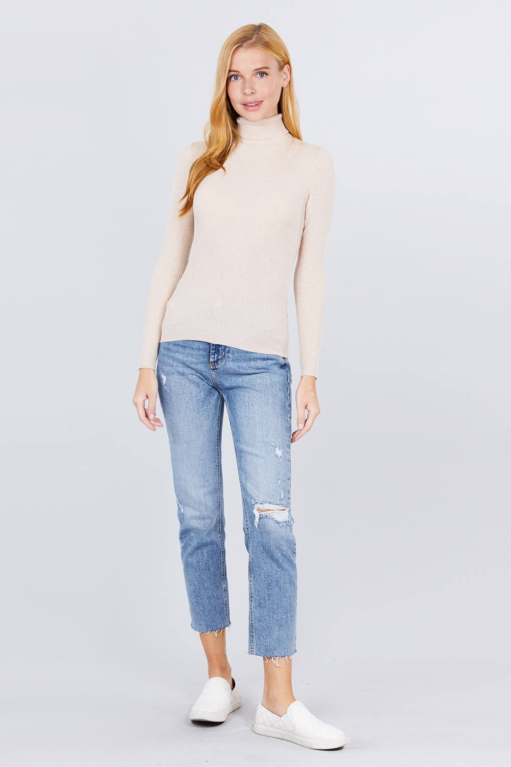 Turtle Neck Viscose Rib Sweater - Absolute Fashion 2020