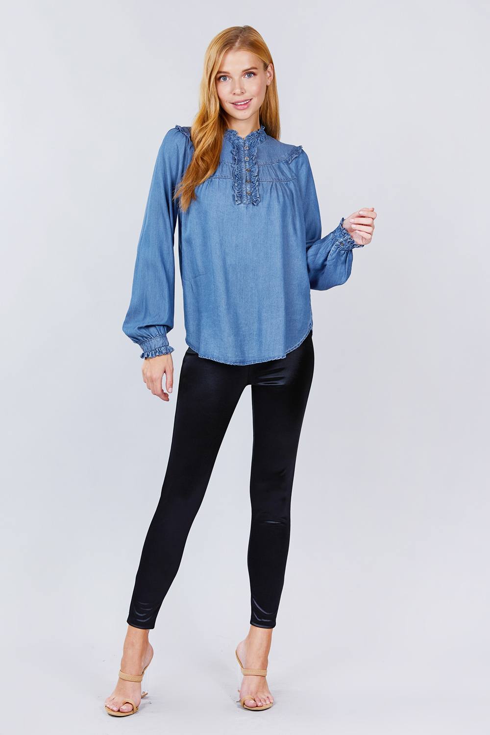 Frill Detail Tencel Top - Absolute Fashion 2020