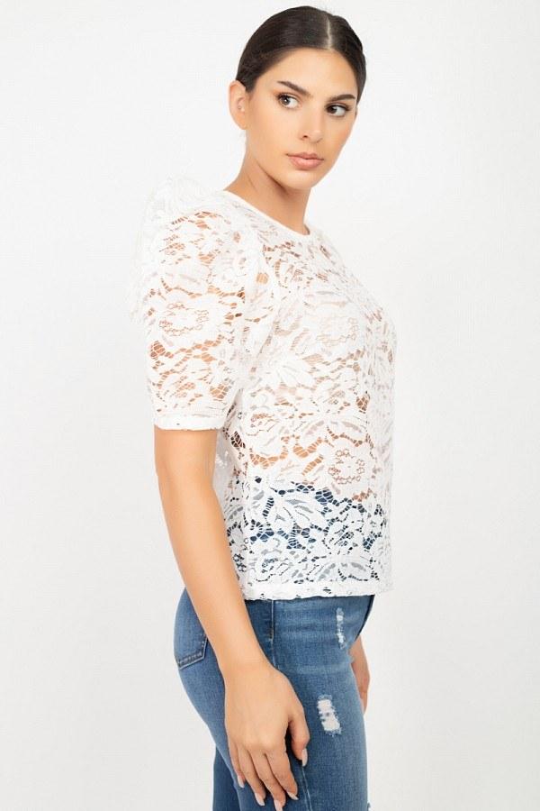 Puff Sleeve Round Neck Top - Absolute Fashion 2020