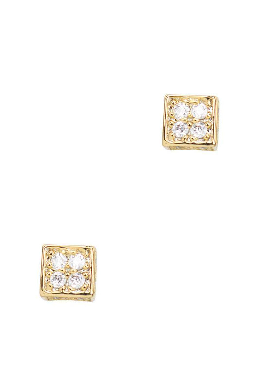 Secret Box Square Stone Stud Earring - Absolute Fashion 2020