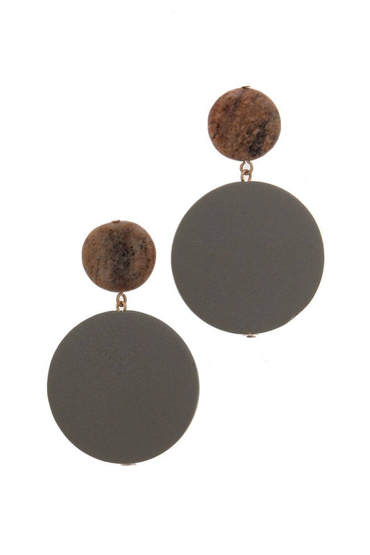 Double Circle Post Drop Earring - Absolute Fashion 2020
