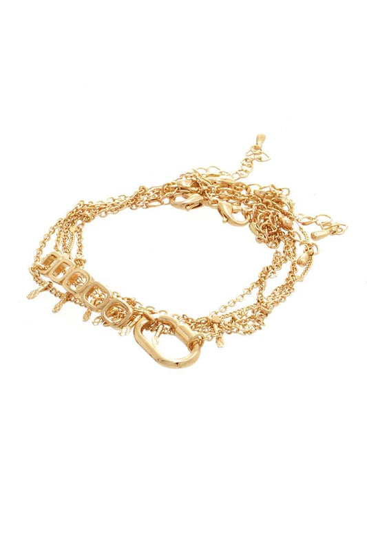 5 Layered Metal Multi Bracelet - Absolute Fashion 2020