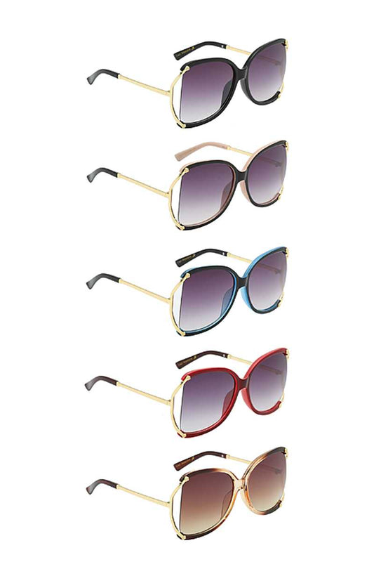 Stylish Polymer C Frame Metallic Temple Womens Sunglasses - Absolute Fashion 2020