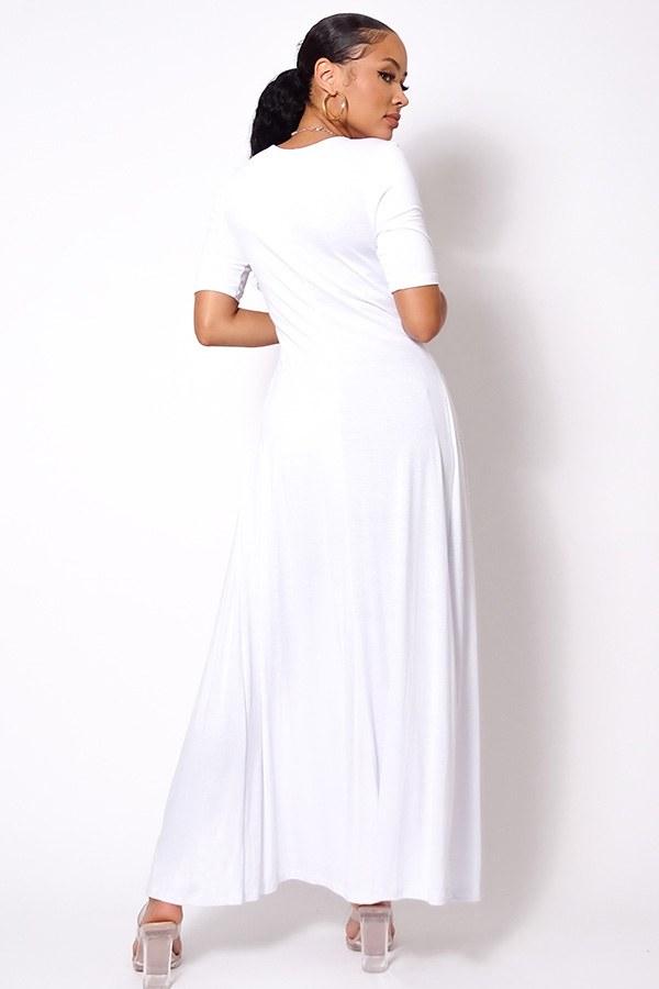 Elbow Sleeve Maxi Tank Top With Side Slits - Absolute Fashion 2020