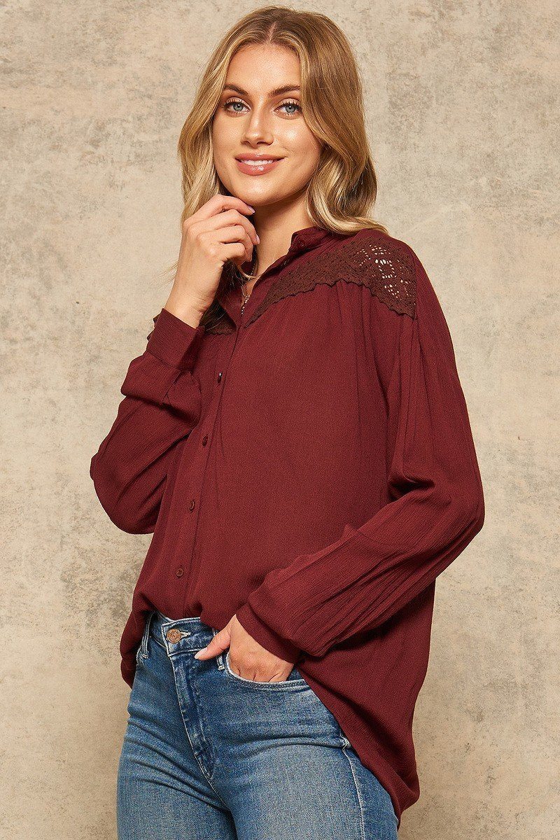 A Crinkled Woven Shirt Featuring Basic Collar - Absolute Fashion 2020