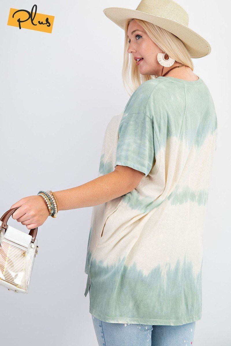 Short Sleeves Wave Washed Sheer Rayon Knit Top - Absolute Fashion 2020