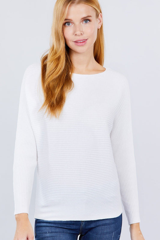 Dolman Boat Neck Sweater - Absolute Fashion 2020