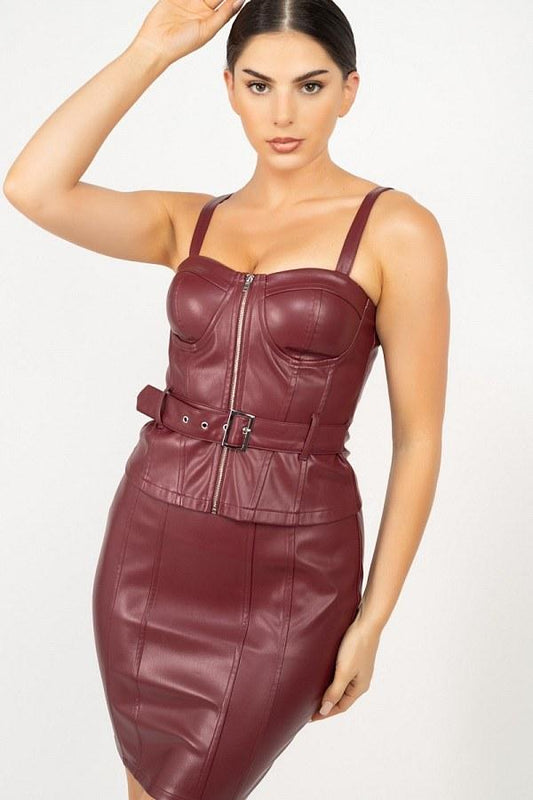 Top & Mini Skirt Waist Tie Set - Absolute Fashion 2020