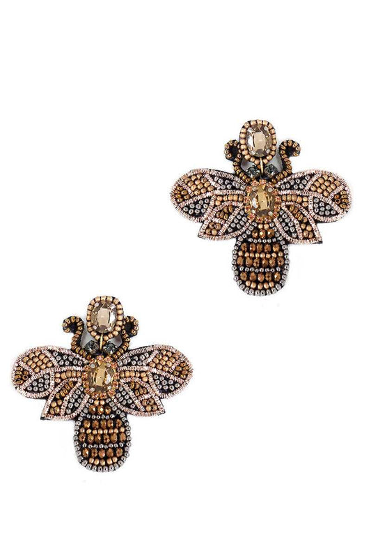 Seed Bead Stone Bee Earring - Absolute Fashion 2020