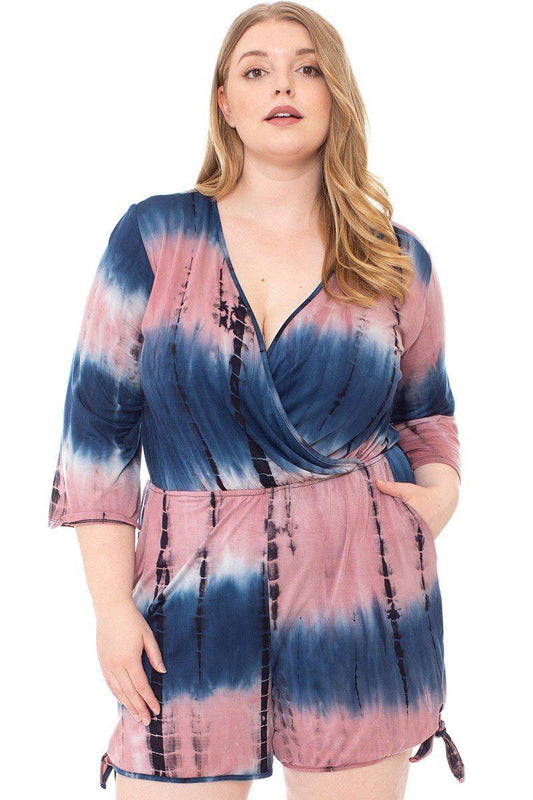 Tie Dye Wrap Plussize Romper - Absolute Fashion 2020