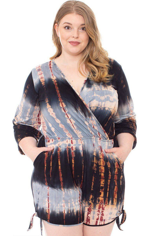 Tie Dye Wrap Plussize Romper - Absolute Fashion 2020