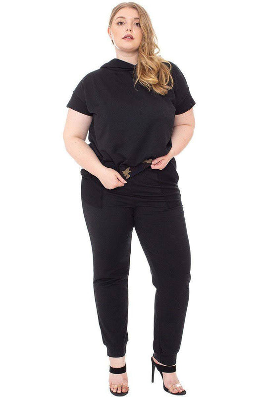 Camouflauge Detailed Jogger Plus Size Set - Absolute Fashion 2020