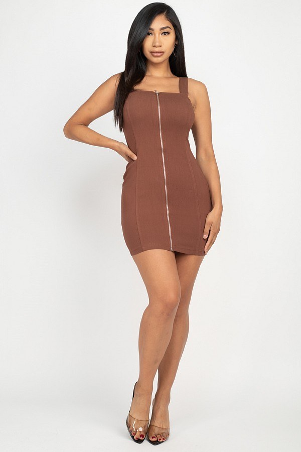 Front Zip Mini Dress - Absolute Fashion 2020