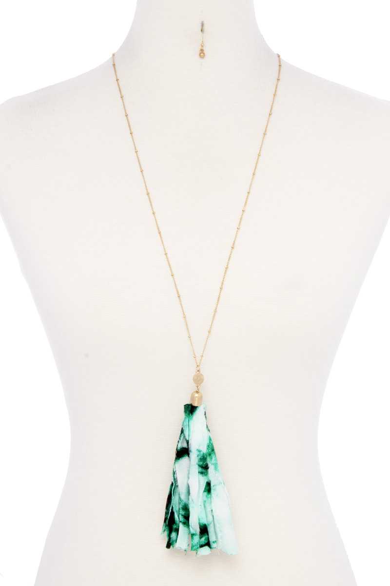 Tye Dye Fabric Tassel Necklace - Absolute Fashion 2020