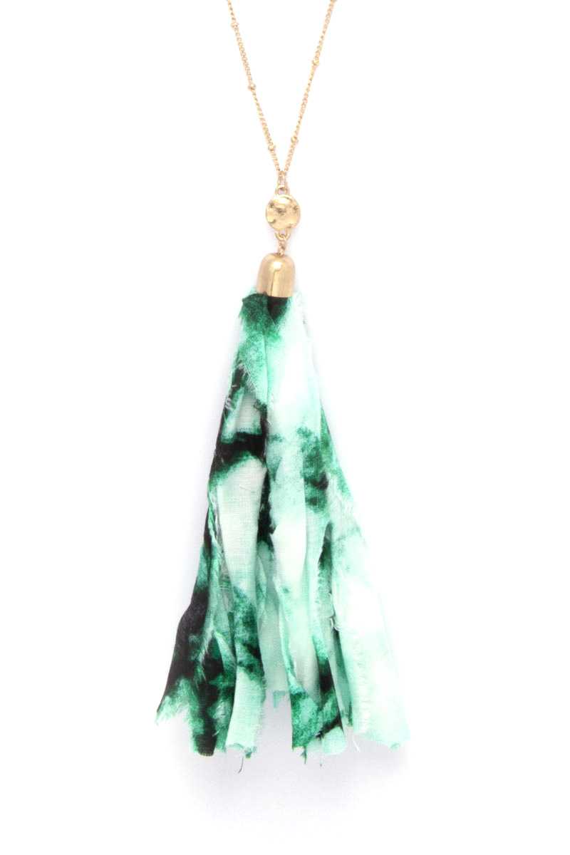 Tye Dye Fabric Tassel Necklace - Absolute Fashion 2020