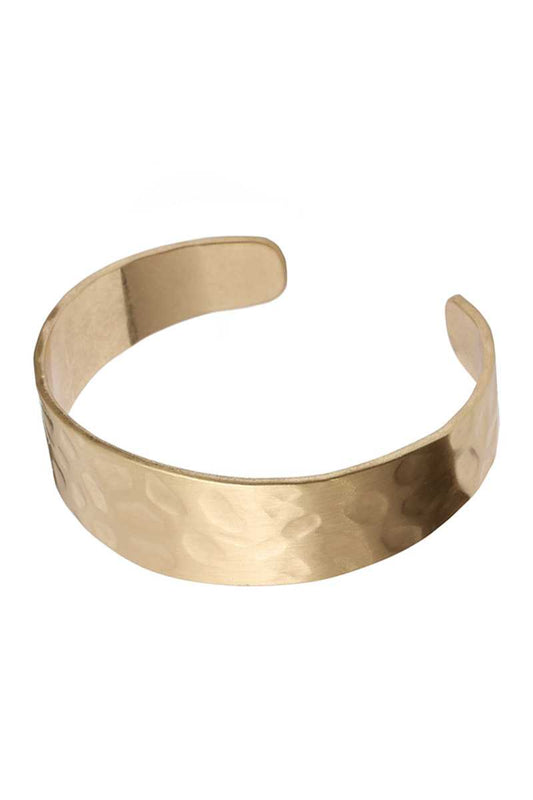Hammered Metal Open Bangle Bracelet - Absolute Fashion 2020
