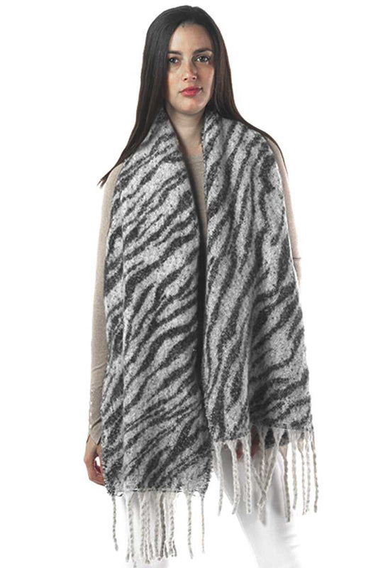 Zebra Print Oblong Scarf - Absolute Fashion 2020