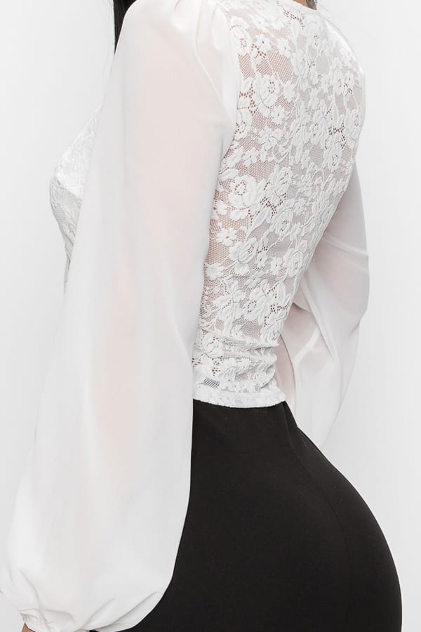 Bell Sleeve Lace Back Crop Top - Absolute Fashion 2020