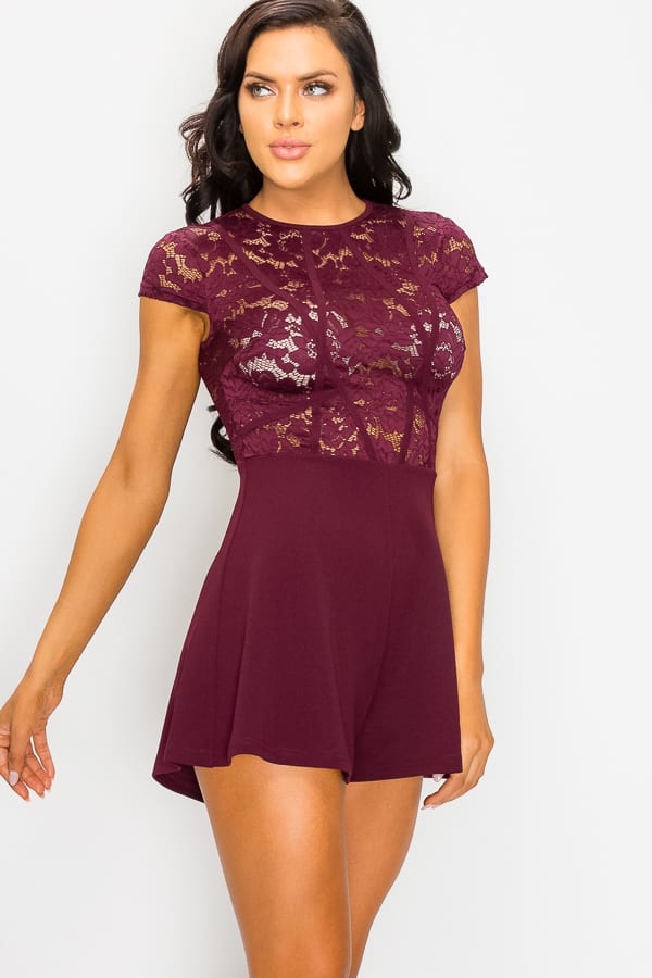 Floral Sheer Lace Combo Romper - Absolute Fashion 2020