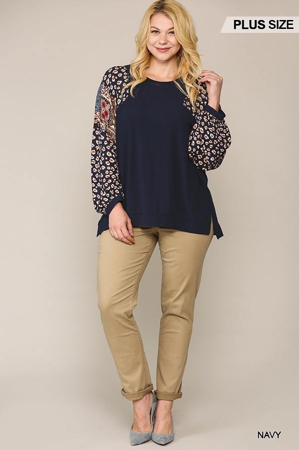 Animal And Paisley Print Mixed Tunic Top With Side Slit - Absolute Fashion 2020