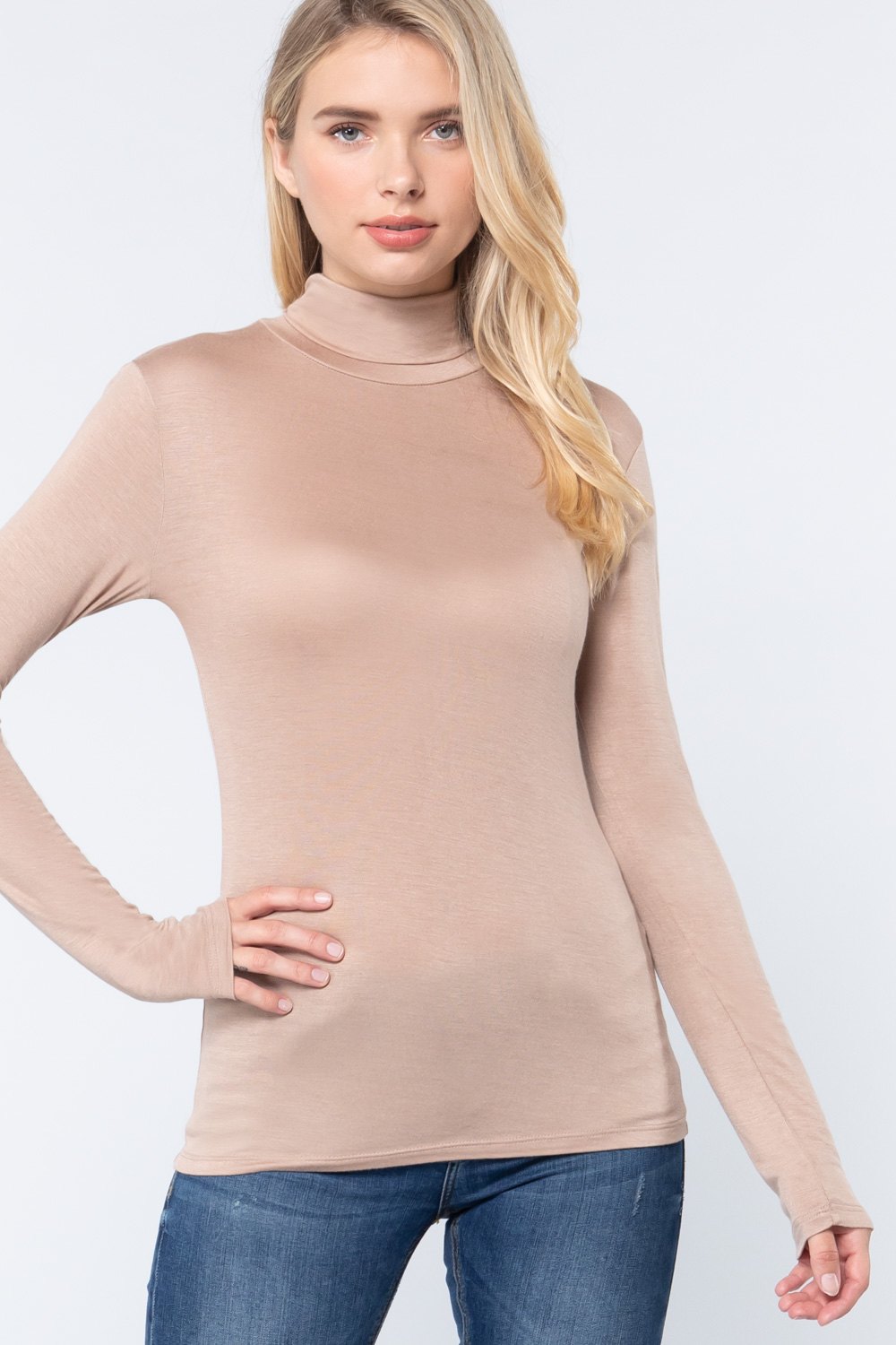 Turtle Neck Rayon Jersey Top - Absolute Fashion 2020