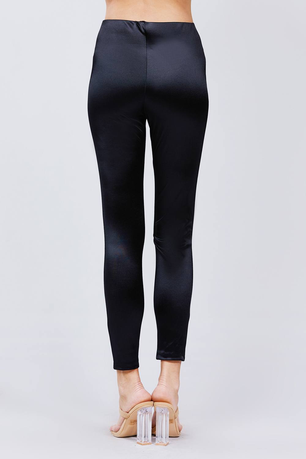 Waist Band Matt Satin Leggings - Absolute Fashion 2020