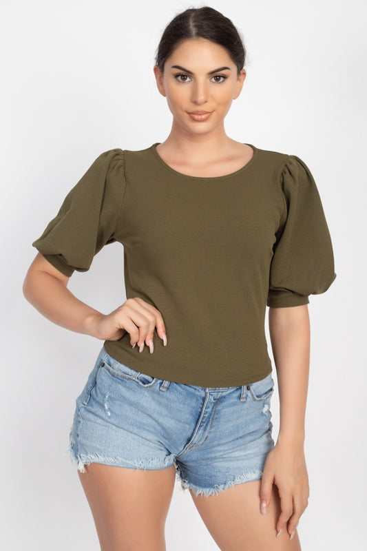 Techno Crepe Balloon Sleeve Top - Absolute Fashion 2020