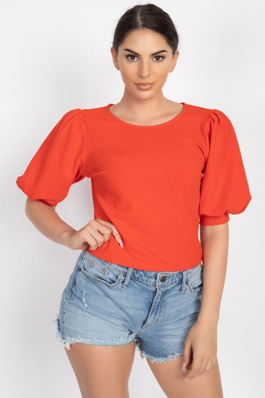 Techno Crepe Balloon Sleeve Top - Absolute Fashion 2020