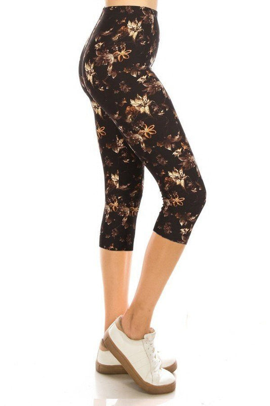 Printed, High Waisted, Capri Leggings With An Elasticized Waist Band - Absolute Fashion 2020