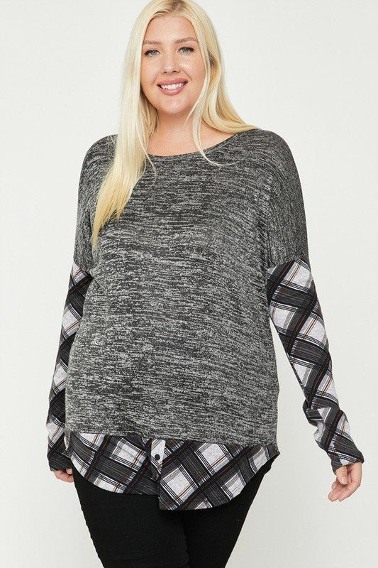 Two Tone Knit Top - Absolute Fashion 2020