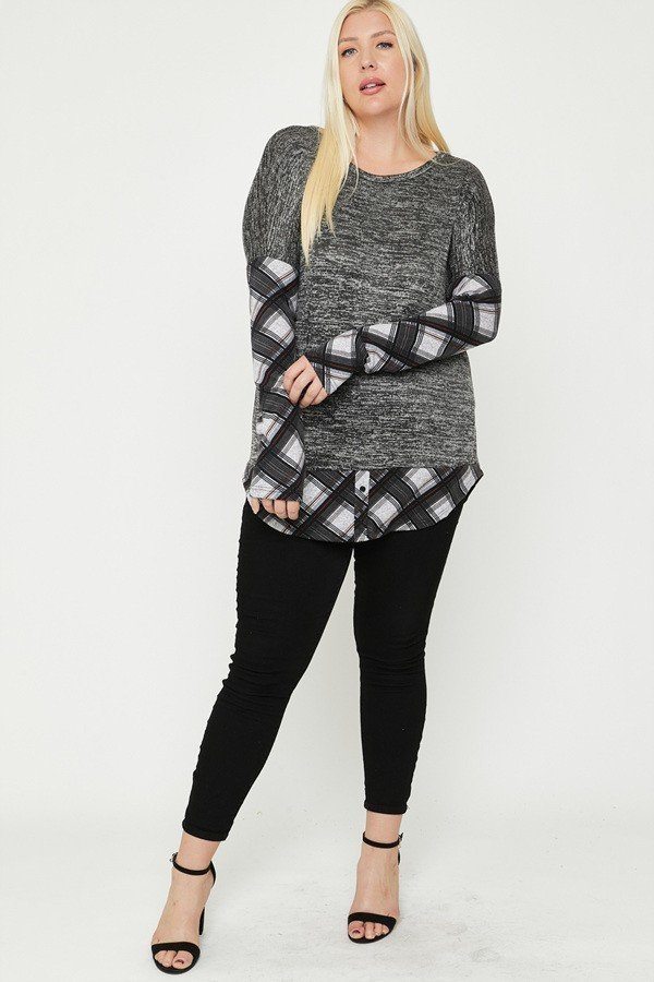 Two Tone Knit Top - Absolute Fashion 2020